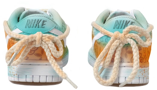 【定制球鞋】 Nike Dunk Low ESS 腰果花 小清新 仿旧風 麻繩 低筒 板鞋 女款 綠橙 Purchase 【定制球鞋】 Nike Dunk Low ESS 腰果花 小清新 仿旧風 麻繩 低筒 板鞋 女款 綠橙