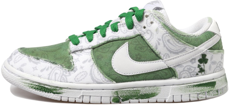 custom-shoes-women-nike-dunk-low-green-paisley