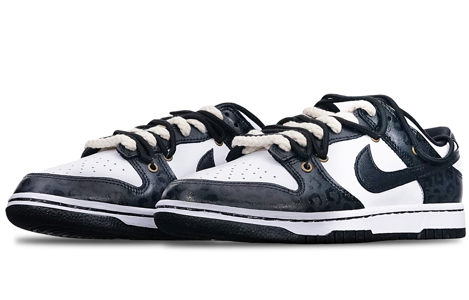 Lookbook (W) [Kasut Tersuai] Nike Dunk Rendah 'Green Strike Leopard Vibe' DD1503-106(TeamT-豹纹暗花黑白熊猫)