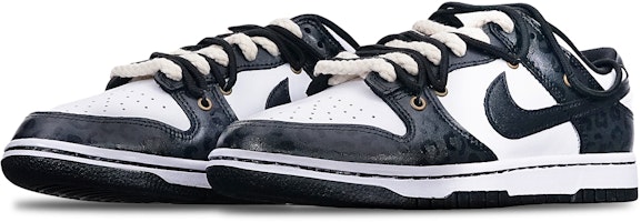 【定製球鞋】 Nike Dunk Low Green Strike 手繪噴繪豹紋暗花 Vibe風格 復古休閒 低幫 板鞋 女款 黑白熊貓 Lookbook 【定製球鞋】 Nike Dunk Low Green Strike 手繪噴繪豹紋暗花 Vibe風格 復古休閒 低幫 板鞋 女款 黑白熊貓