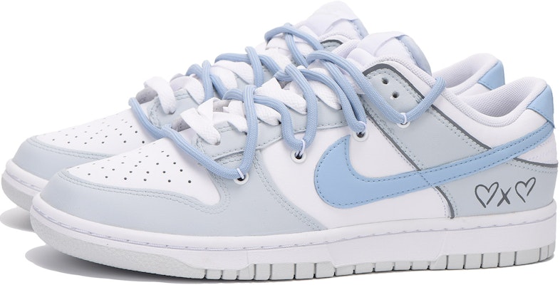 【定製球鞋】Nike Dunk Low 百搭休閒 防滑減震 低筒 板鞋 女款 灰藍 Lookbook 【定製球鞋】Nike Dunk Low 百搭休閒 防滑減震 低筒 板鞋 女款 灰藍