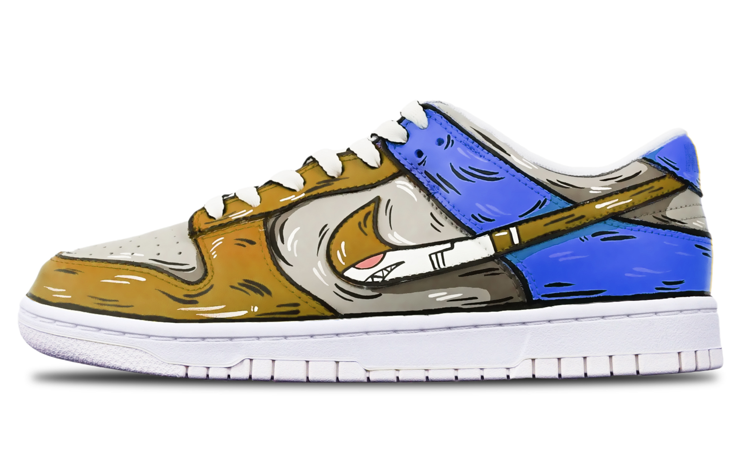 Buy (W) ナイキ ダンク ロー "スケッチ鮫ミサイル" (グレー/茶/青) DH9765-100(TeamT-鲨鱼灰棕蓝女S-BOX)