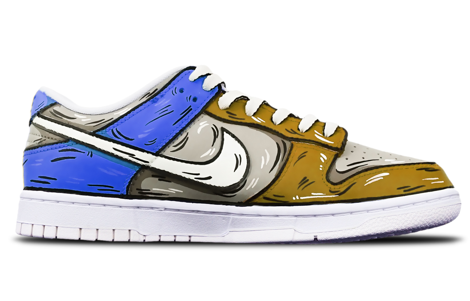 Order (W) ナイキ ダンク ロー "スケッチ鮫ミサイル" (グレー/茶/青) DH9765-100(TeamT-鲨鱼灰棕蓝女S-BOX)