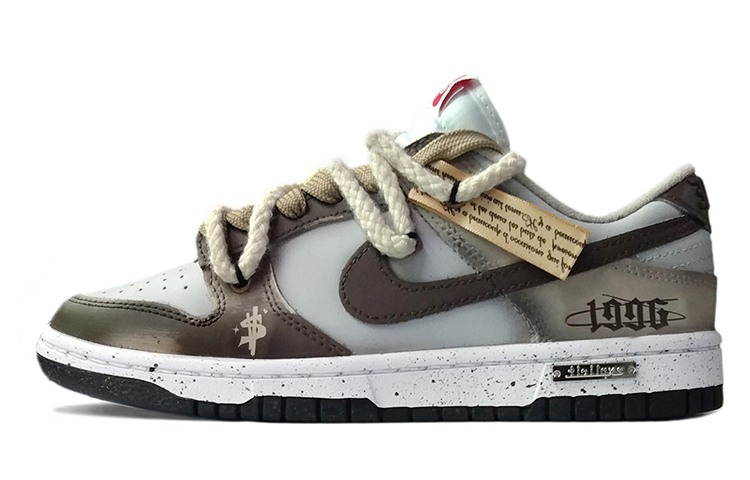 Buy (W) [定制鞋款] 耐克Dunk Low '灰棕色货币符号' DQ7576-001(TeamK-金钱芭蕾)