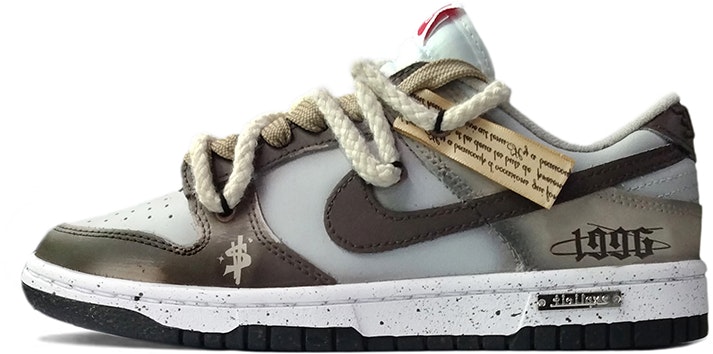 custom-shoes-women-nike-dunk-low-grey-brown-money-symbols
