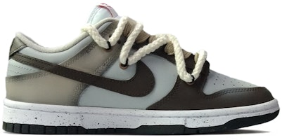 【客製化球鞋】Nike Dunk Low 解構鞋帶 金錢符號 數字 低筒 板鞋 女款 灰棕 Order 【客製化球鞋】Nike Dunk Low 解構鞋帶 金錢符號 數字 低筒 板鞋 女款 灰棕