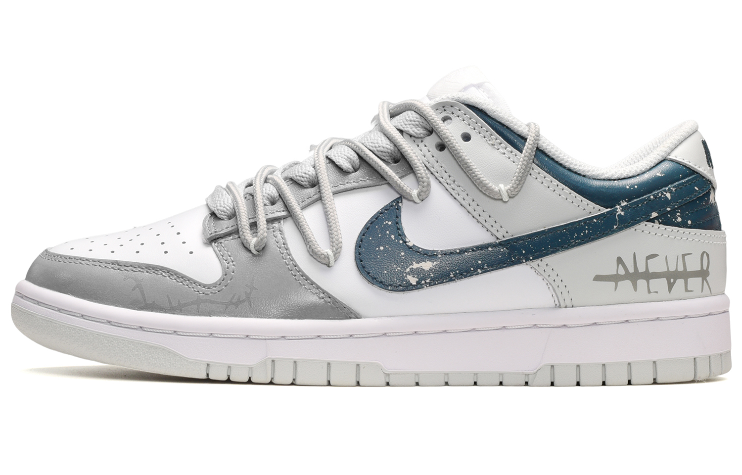 Buy (W) [定制鞋款] 耐克Dunk低帮 '灰色涂鸦' DD1503-103(TeamE-女款灰色涂鸦蓝白灰)