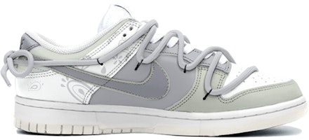 【定制球鞋】Nike Dunk Low 解構雙鞋帶設計 西海岸 腰果花 街頭風 塗鴉 休閒 低幫 板鞋 女款 灰綠 Order 【定制球鞋】Nike Dunk Low 解構雙鞋帶設計 西海岸 腰果花 街頭風 塗鴉 休閒 低幫 板鞋 女款 灰綠