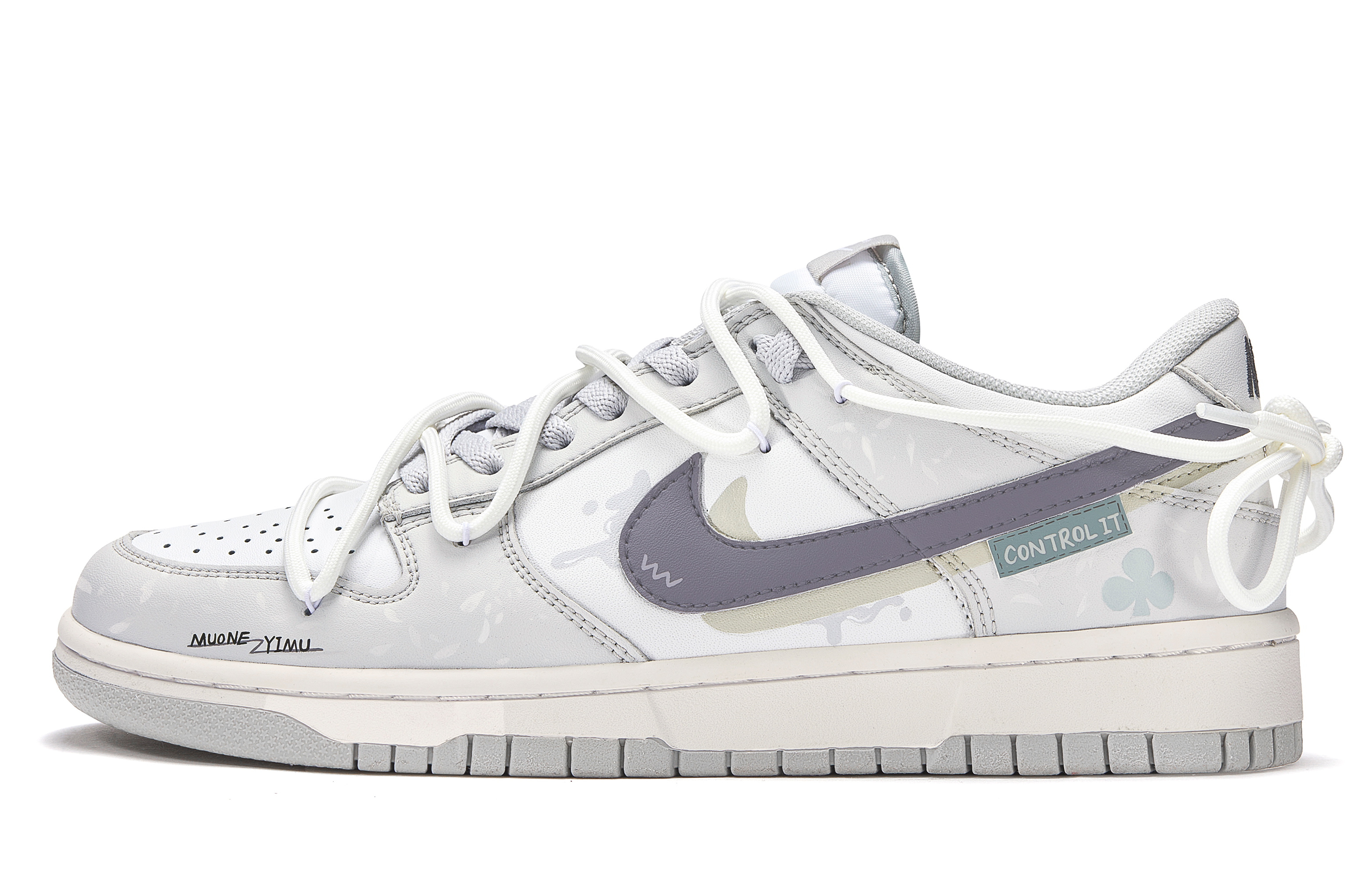 Order (W) [Sepatu Kustom] Nike Dunk Low 'Abu Putih' DD1503-103(Team177-逆转流淌)