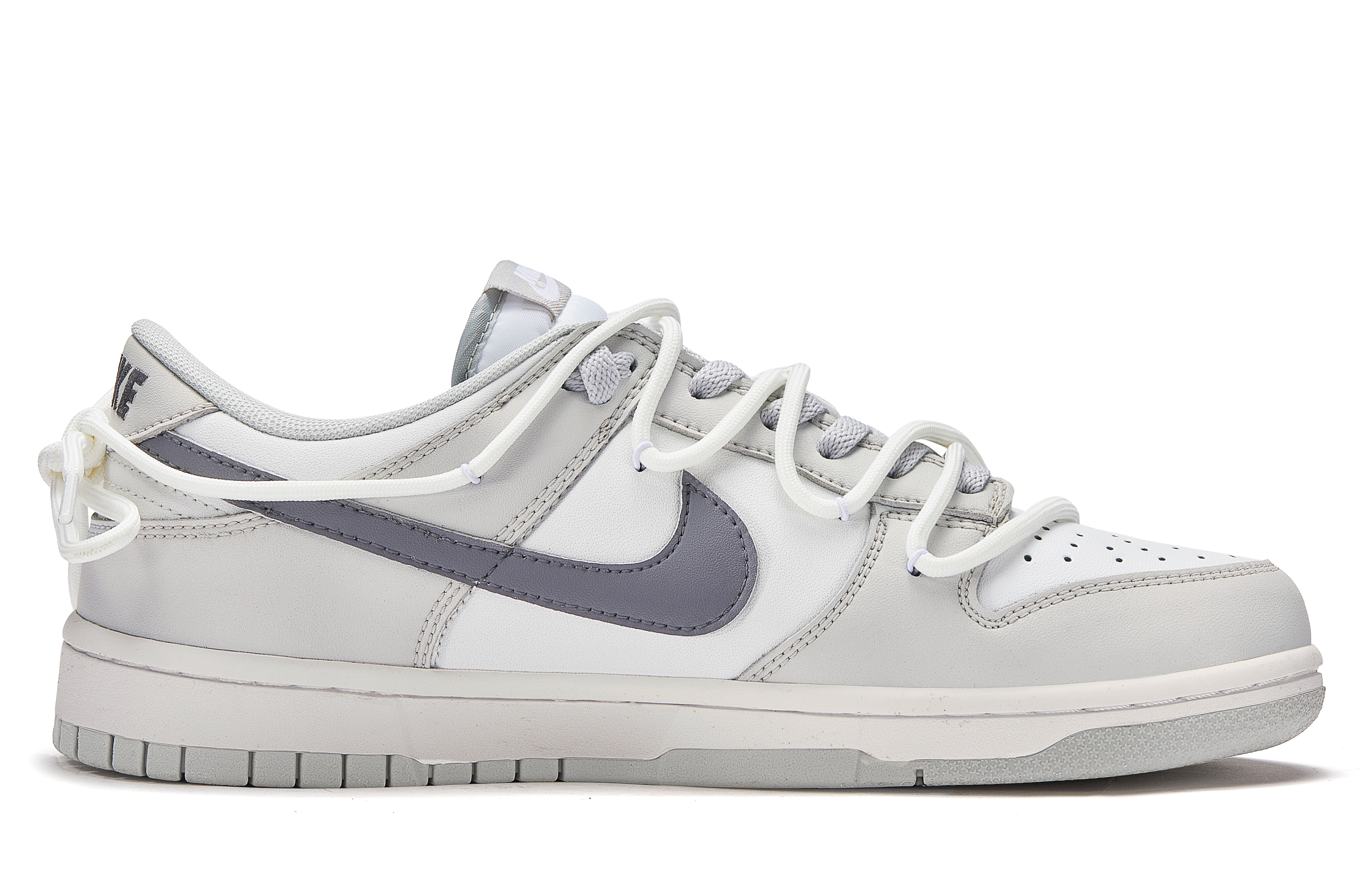 Lookbook (W) [Sepatu Kustom] Nike Dunk Low 'Abu Putih' DD1503-103(Team177-逆转流淌)