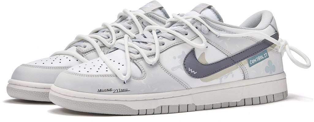 (W) 【カスタムシューズ】(女性用) ナイキ ダンク ロー『グレーホワイト』 DD1503-103(Team177-逆转流淌) Shop (W) 【カスタムシューズ】(女性用) ナイキ ダンク ロー『グレーホワイト』 DD1503-103(Team177-逆转流淌)