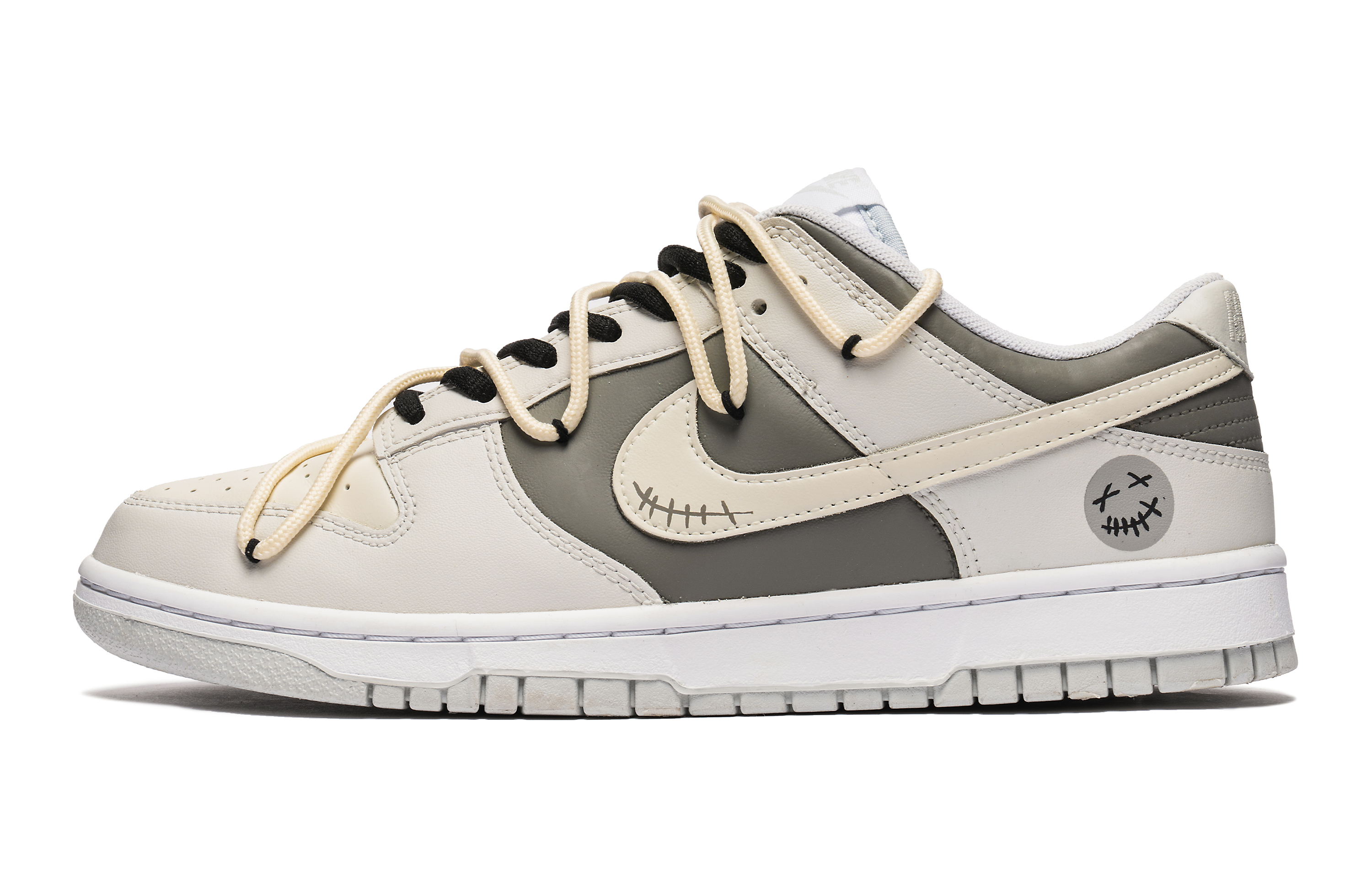 Order (W) [Zapatillas Personalizadas] Nike Dunk Low 'Graffiti Gris y Blanco' DH9765-102(Team22-男款解构鬼脸灰白)
