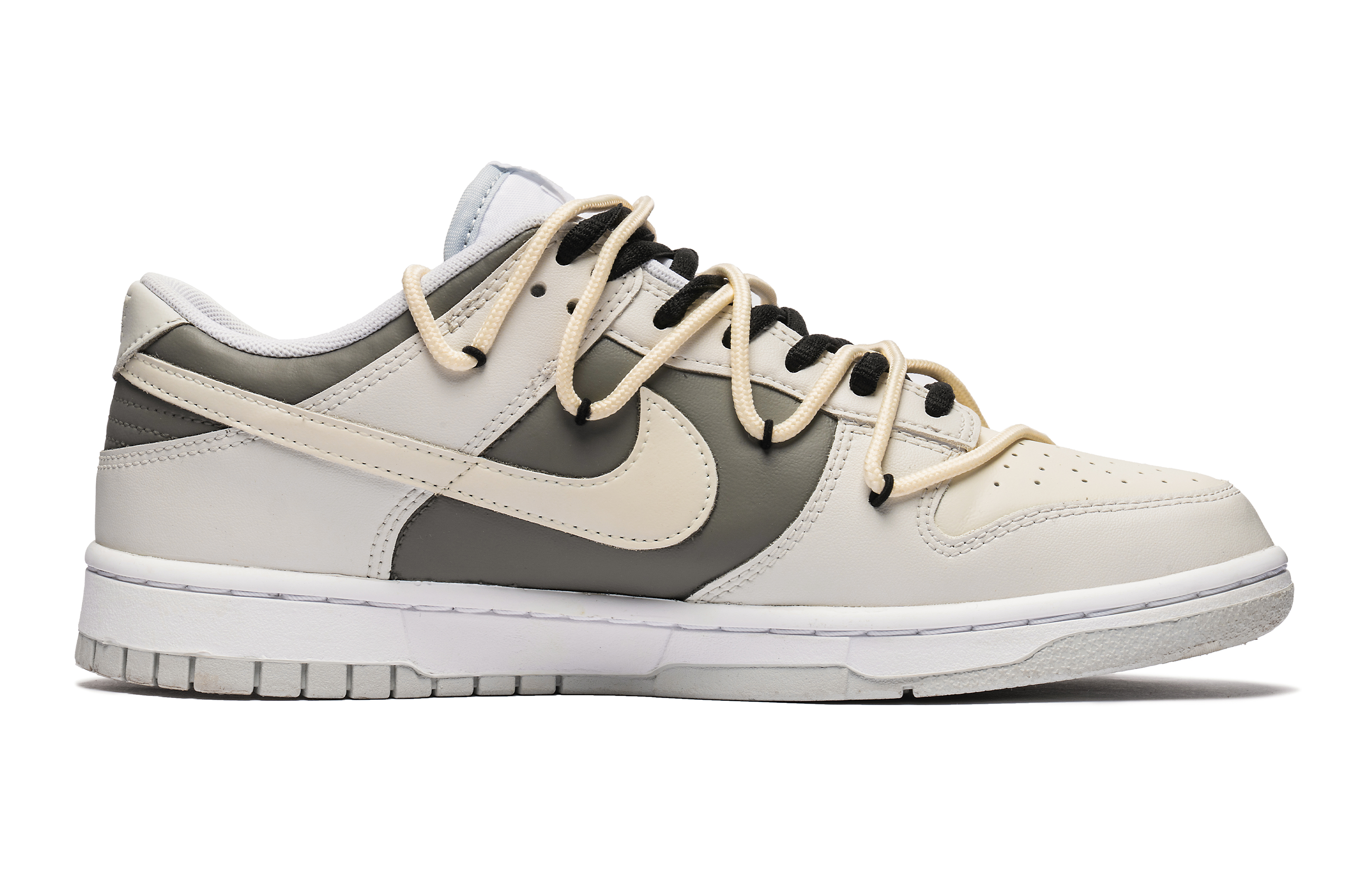 Lookbook (W) [Zapatillas Personalizadas] Nike Dunk Low 'Graffiti Gris y Blanco' DH9765-102(Team22-男款解构鬼脸灰白)