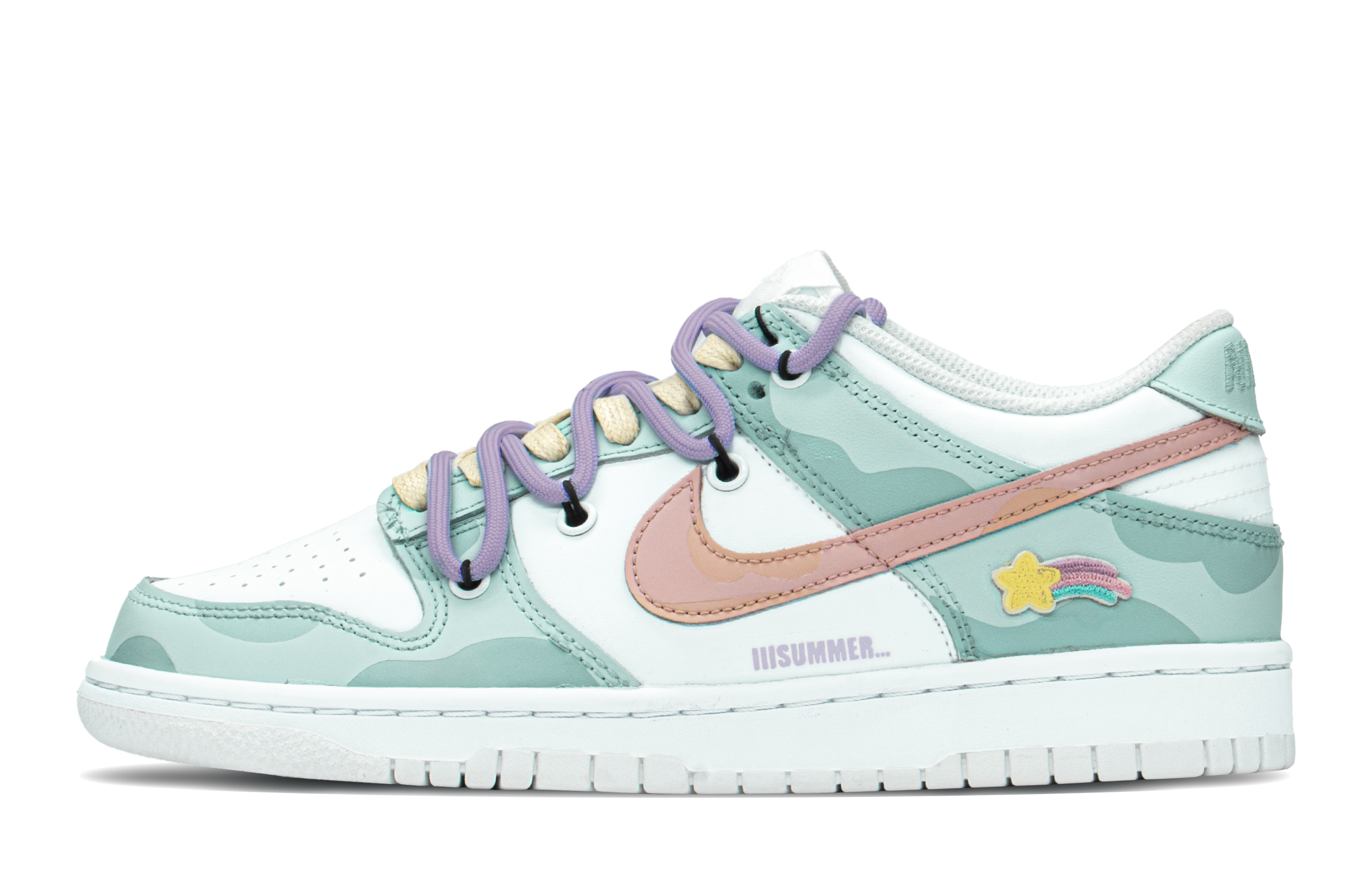 Buy (W) [Sepatu Kustom] Nike Dunk Low 'Lukis Tangan Bebek Mandarin Musim Panas' DH9765-100(TeamA-DK鸳鸯蓝星S-BOX)