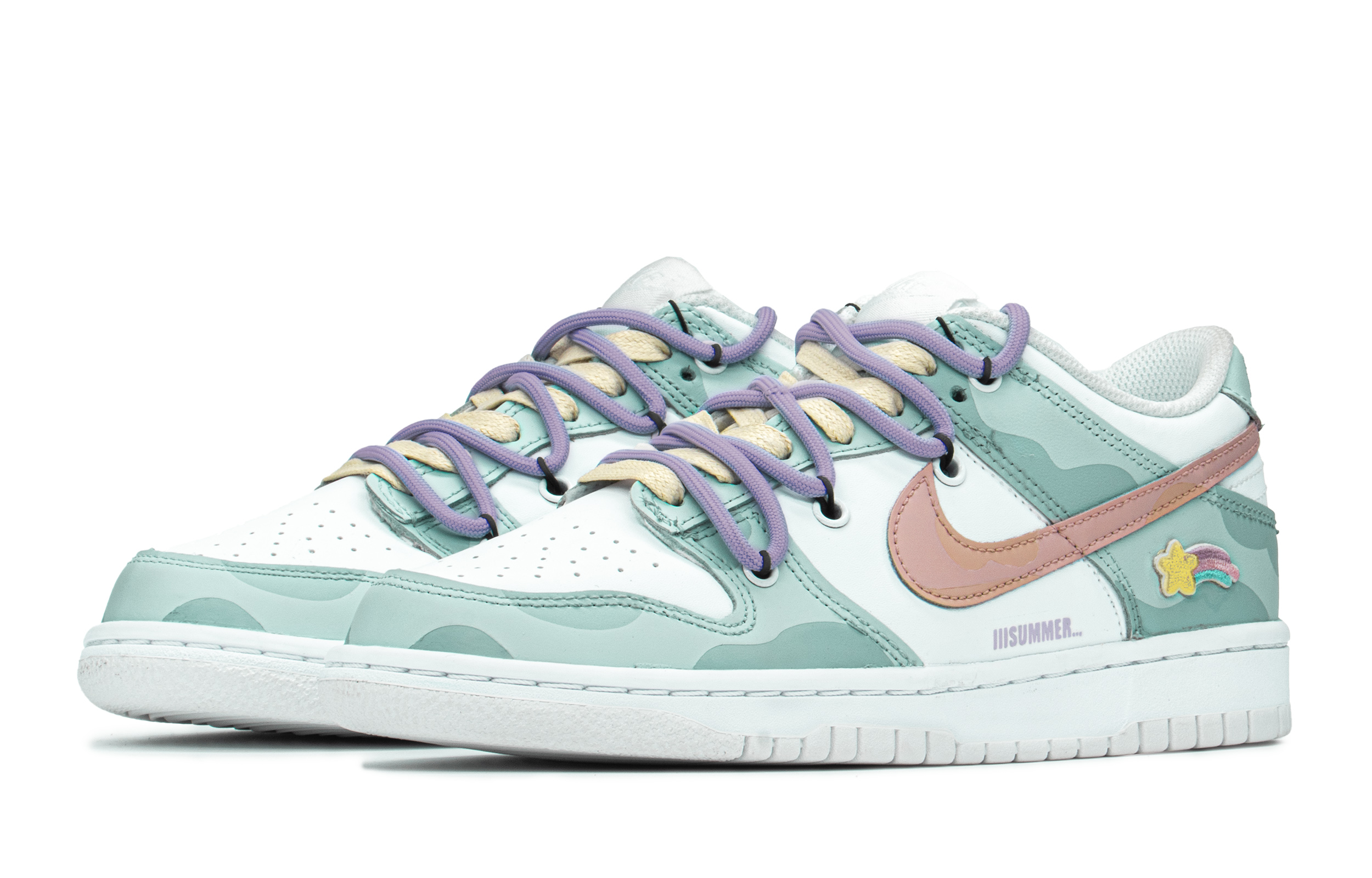 Lookbook (W) [Sepatu Kustom] Nike Dunk Low 'Lukis Tangan Bebek Mandarin Musim Panas' DH9765-100(TeamA-DK鸳鸯蓝星S-BOX)