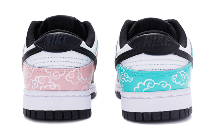 Lookbook (W) [定制鞋] 耐克Dunk Low手绘中式黑白配色 DD1503-106(TeamR-云锦鸳鸯女黑白)