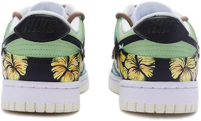 【定制球鞋】 Nike Dunk Low 夏威夷植物花紋 特殊鞋盒 解構鞋帶 手繪噴繪 低幫 板鞋 女款 黑白 Shop 【定制球鞋】 Nike Dunk Low 夏威夷植物花紋 特殊鞋盒 解構鞋帶 手繪噴繪 低幫 板鞋 女款 黑白