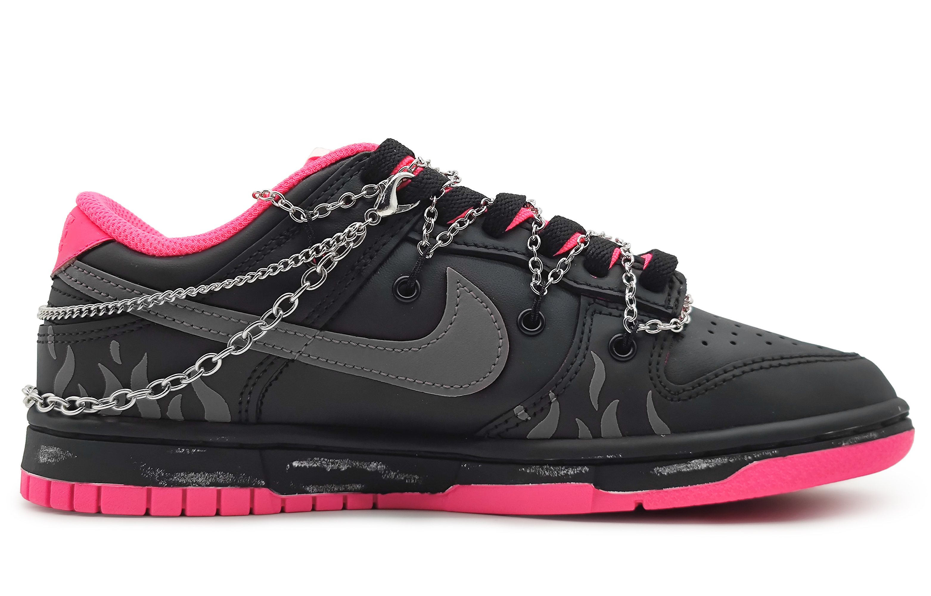 Lookbook (W) [Kasut Custom] Nike Dunk Low 'Heart Craft Pink-Hitam' DZ5196-600(Team16-心灵夜火黑灰解构礼BX)