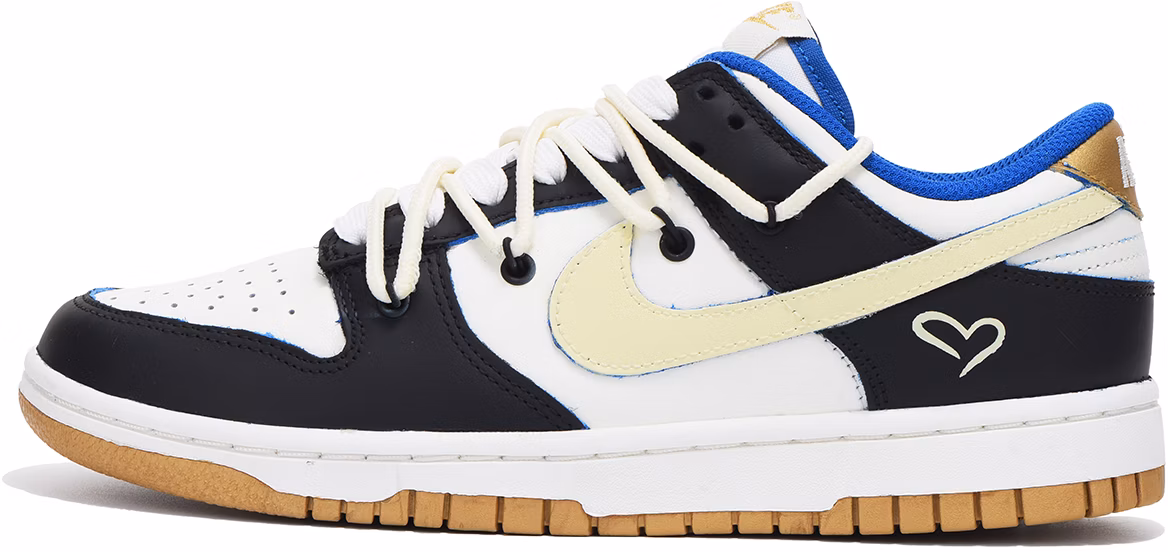 custom-shoes-women-nike-dunk-low-heart-gift-black-white-blue