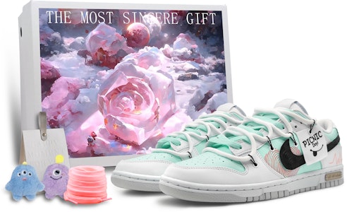 【客製化球鞋】Nike Dunk 壹心製造 指紋愛心 心動旋轉 雕花皮勾 解構紋理 標牌可拆 山520專屬鞋盒 低筒 板鞋 女款 青灰色 Buy 【客製化球鞋】Nike Dunk 壹心製造 指紋愛心 心動旋轉 雕花皮勾 解構紋理 標牌可拆 山520專屬鞋盒 低筒 板鞋 女款 青灰色