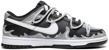 【定制球鞋】Nike Dunk Low 熱血青春 綁帶 二次元 火浪 熱感應 漸變 復古 休閒 低幫 板鞋 女款 黑白灰 Order 【定制球鞋】Nike Dunk Low 熱血青春 綁帶 二次元 火浪 熱感應 漸變 復古 休閒 低幫 板鞋 女款 黑白灰