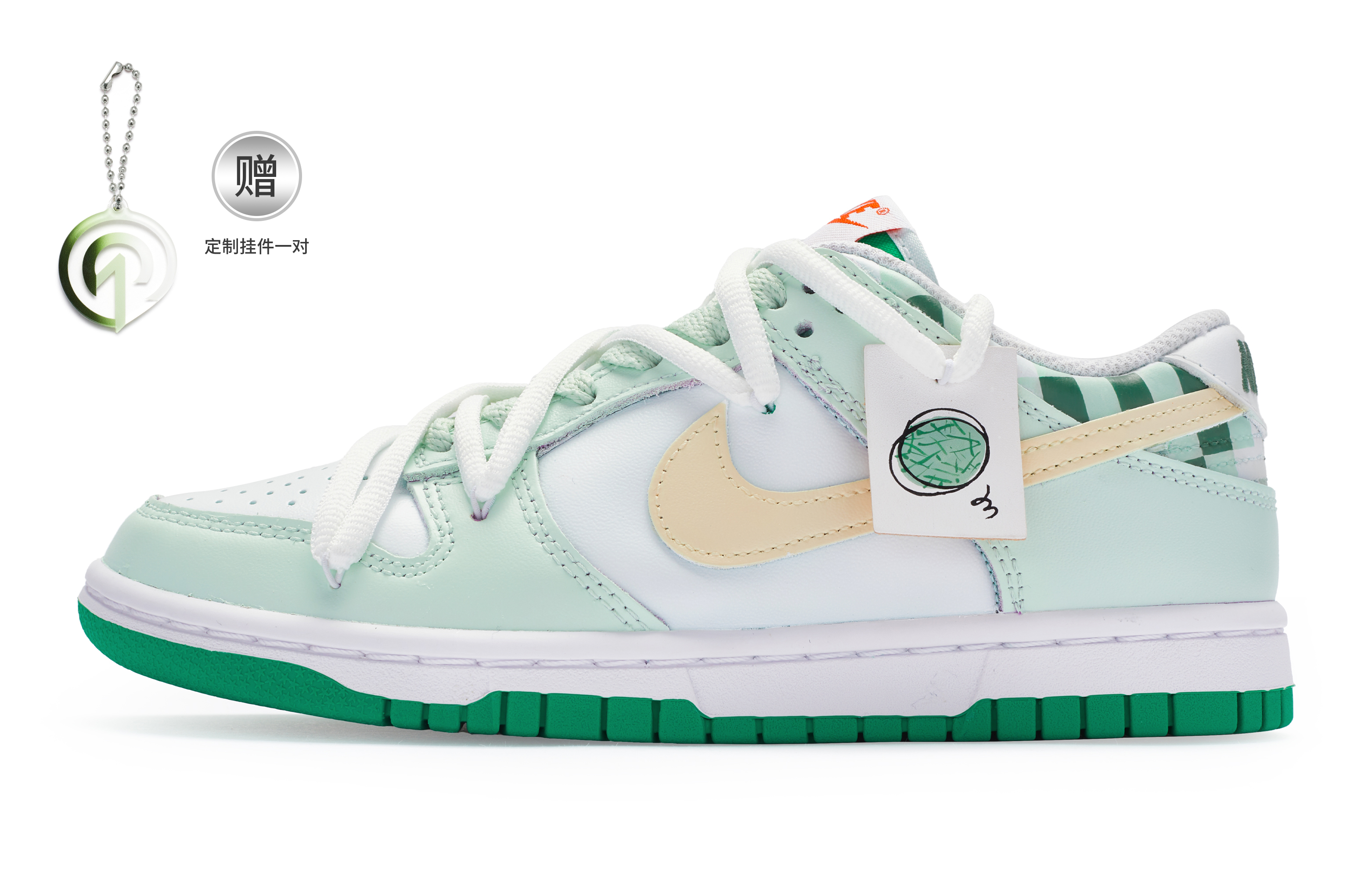 Buy (W) 나이키 덩크 로우 '허니듀 멜론' (커스텀) FD9924-311(Team80-女款蜜瓜小方白绿)