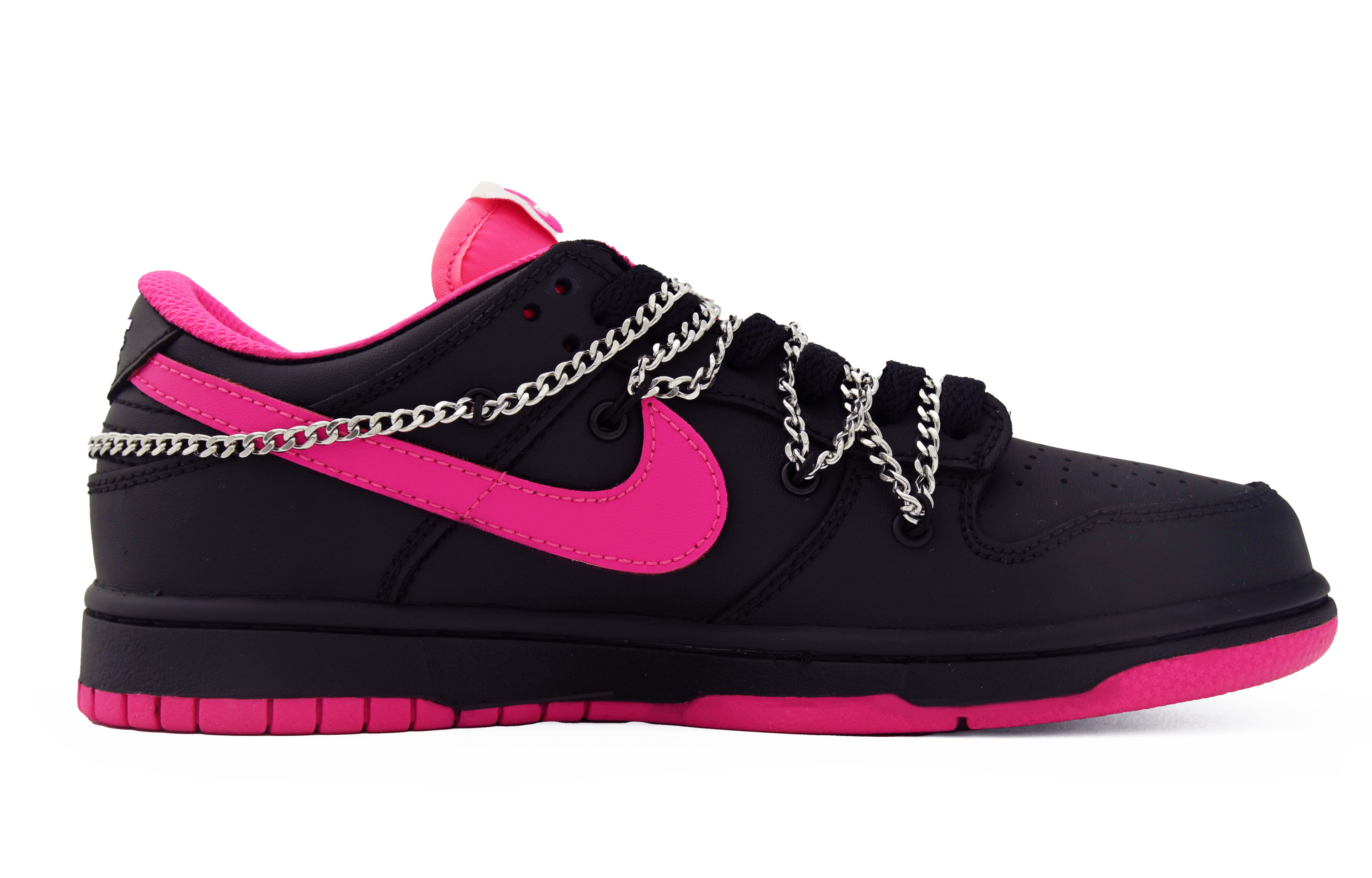 Order 【客製球鞋】Nike Dunk Low Hot Pink 黑粉甜心 解構 多巴胺 Y2K 芭比 低筒 板鞋 女式 黑粉