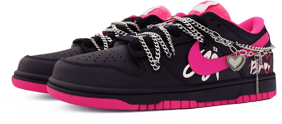 (W) 【カスタムシューズ】(レディース) ナイキ ダンク ロー『ホットピンク ブラック スウィートハート』 DZ5196-600(Team63-黑粉甜心SBOX) Lookbook (W) 【カスタムシューズ】(レディース) ナイキ ダンク ロー『ホットピンク ブラック スウィートハート』 DZ5196-600(Team63-黑粉甜心SBOX)