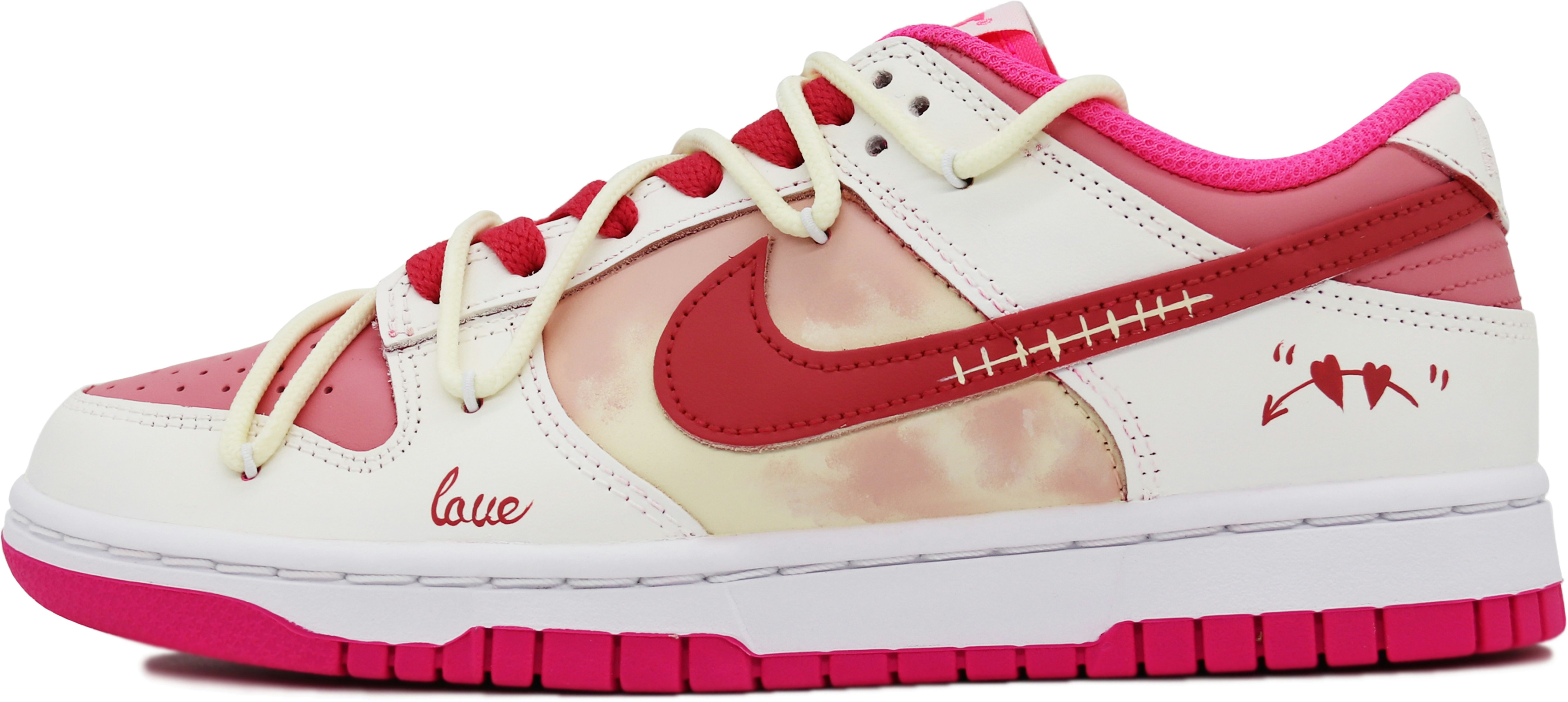 custom-shoes-women-nike-dunk-low-hot-pink-thorn-love