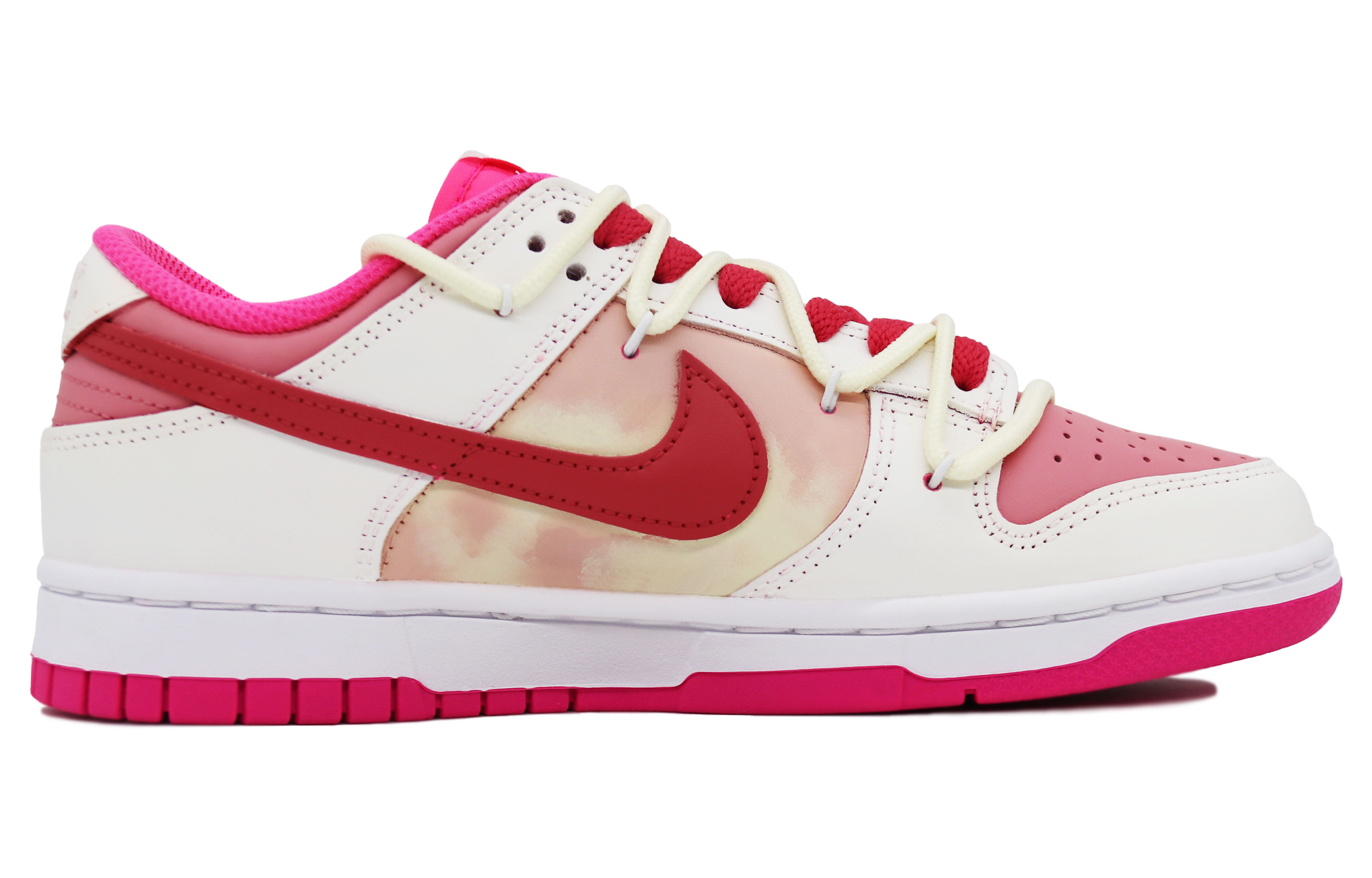 Order 【訂製球鞋】Nike Dunk Low Hot Pink 荊棘之戀 解構 甜酷 潮流 個性 簡約 低筒 板鞋 女款 白粉