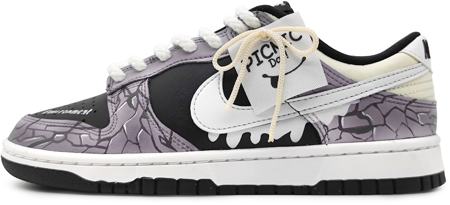 【定制球鞋】Nike Dunk Low GS 冰河世紀 冰川裂變 3D效果 刺繡標牌 防滑耐磨 低幫 板鞋 女款 黑紫 Buy 【定制球鞋】Nike Dunk Low GS 冰河世紀 冰川裂變 3D效果 刺繡標牌 防滑耐磨 低幫 板鞋 女款 黑紫