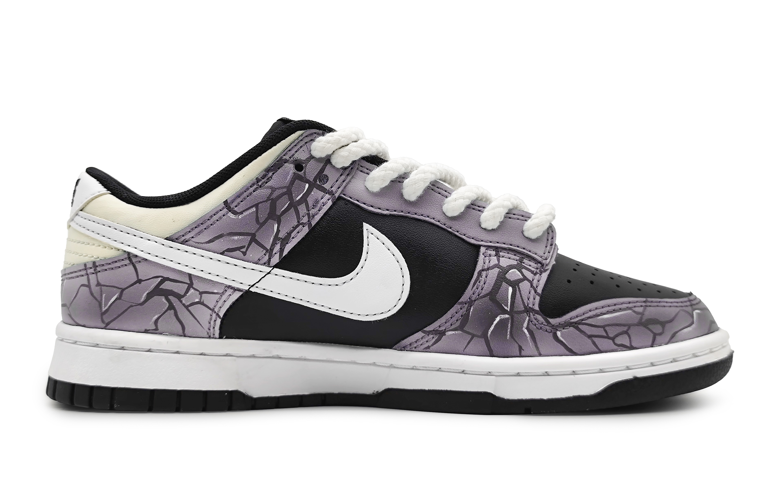 Order 【定制球鞋】Nike Dunk Low GS 冰河世紀 冰川裂變 3D效果 刺繡標牌 防滑耐磨 低幫 板鞋 女款 黑紫