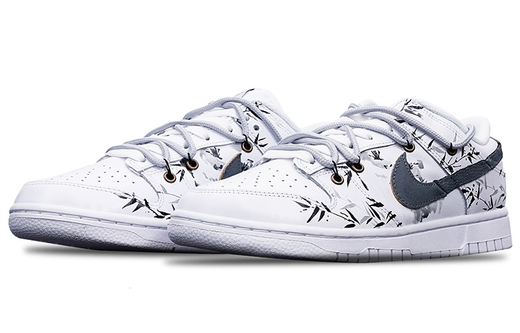 Lookbook (W) 나이키 덩크 로우 '먹물든 대나무 잎' (커스텀) DD7099-100(Teamone-女款水墨竹叶Z)