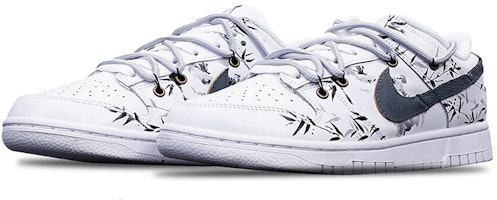 (W) 나이키 덩크 로우 '먹물든 대나무 잎' (커스텀) DD7099-100(Teamone-女款水墨竹叶Z) Lookbook (W) 나이키 덩크 로우 '먹물든 대나무 잎' (커스텀) DD7099-100(Teamone-女款水墨竹叶Z)