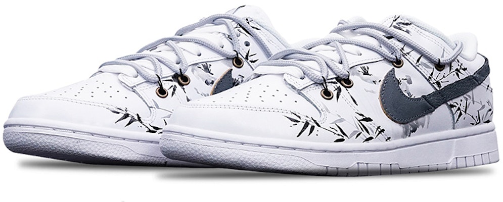 (W) 【定制鞋款】耐克Dunk Low '墨竹叶' DD7099-100(Teamone-女款水墨竹叶Z) Lookbook (W) 【定制鞋款】耐克Dunk Low '墨竹叶' DD7099-100(Teamone-女款水墨竹叶Z)