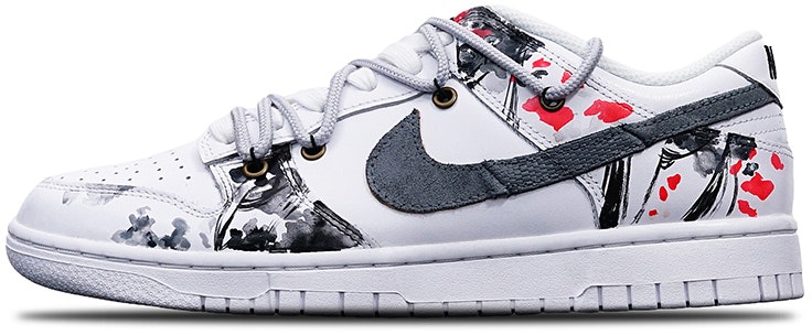 custom-shoes-women-nike-dunk-low-ink-plum-blossom