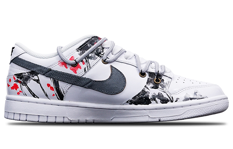 Order (W) [Kasut Custom] Nike Dunk Low 'Ink Plum Blossom' DD7099-100(Teamone-女款水墨梅花Z)