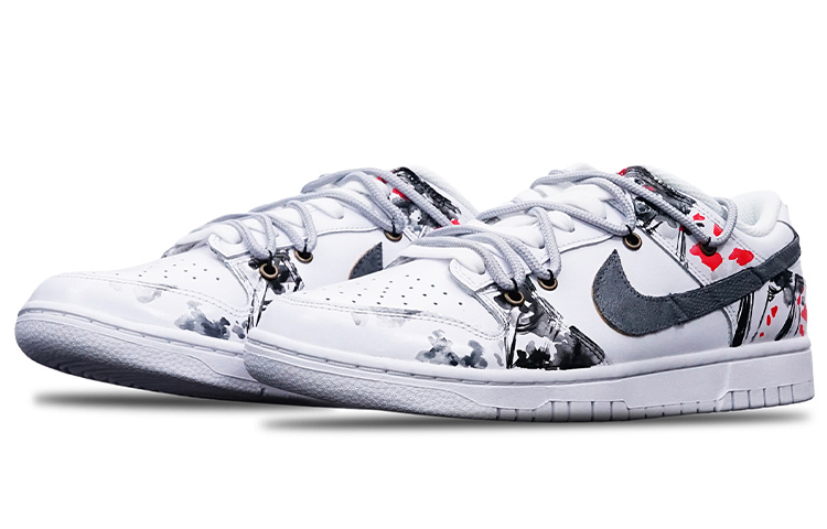 Lookbook (W) [Kasut Custom] Nike Dunk Low 'Ink Plum Blossom' DD7099-100(Teamone-女款水墨梅花Z)