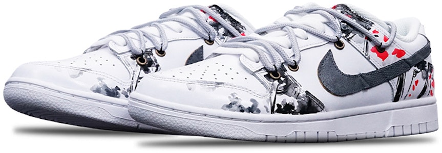 (W) ナイキ ダンク ロー "墨梅" (カスタム) DD7099-100(Teamone-女款水墨梅花Z) Lookbook (W) ナイキ ダンク ロー "墨梅" (カスタム) DD7099-100(Teamone-女款水墨梅花Z)