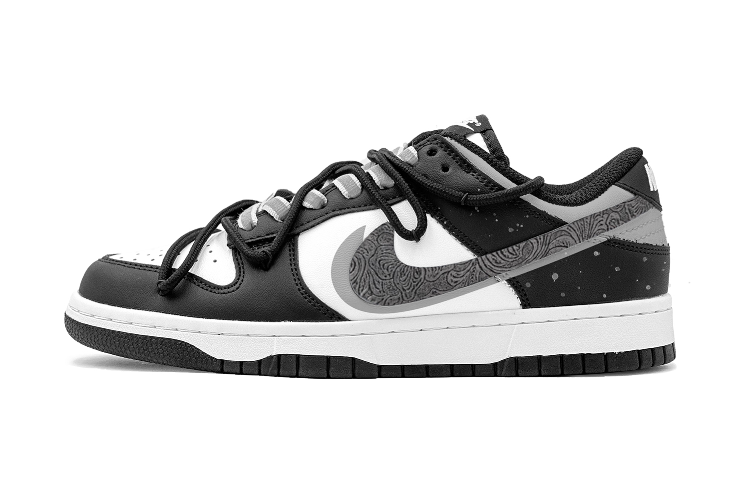 Buy (W) [Kasut Rekaan] Nike Dunk Low 'Pecik Tinta Swoosh Tembaga' DD1503-101(TeamS-黑白贴钩女S-BOX)
