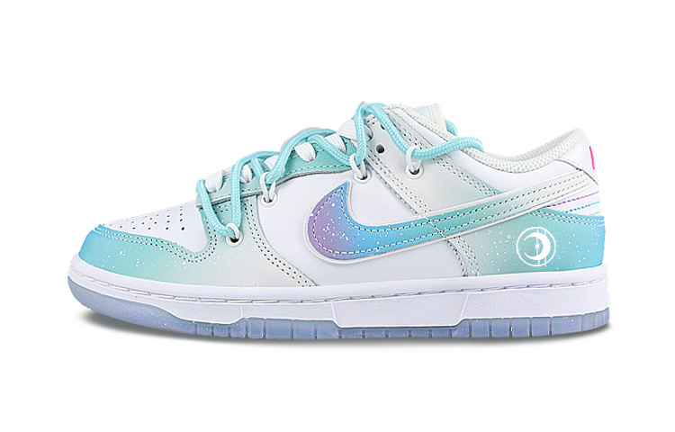 Buy (W) 나이키 덩크 로우 '무지개 흩뿌림 블루-화이트' (커스텀) FJ7743-194(Team58-镭射月亮)