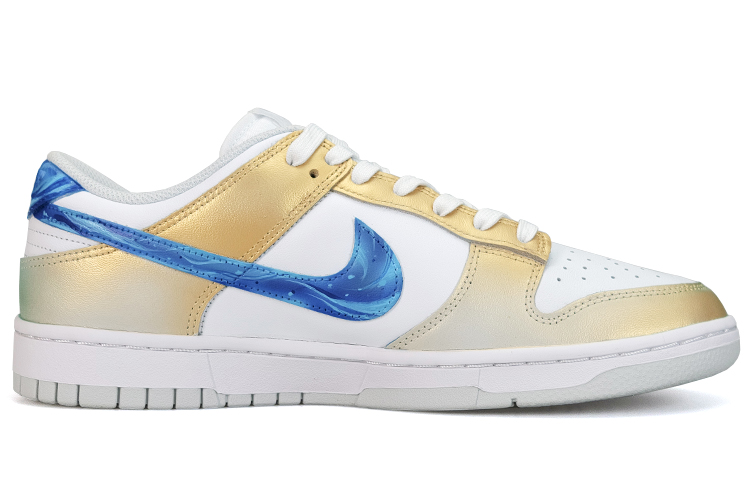Order 【定制球鞋】Nike Dunk Low 捷提 冥駿 棄王遺思 金色炫彩 Jett 打瓦 防滑耐磨 低筒 板鞋 女款 白藍金灰