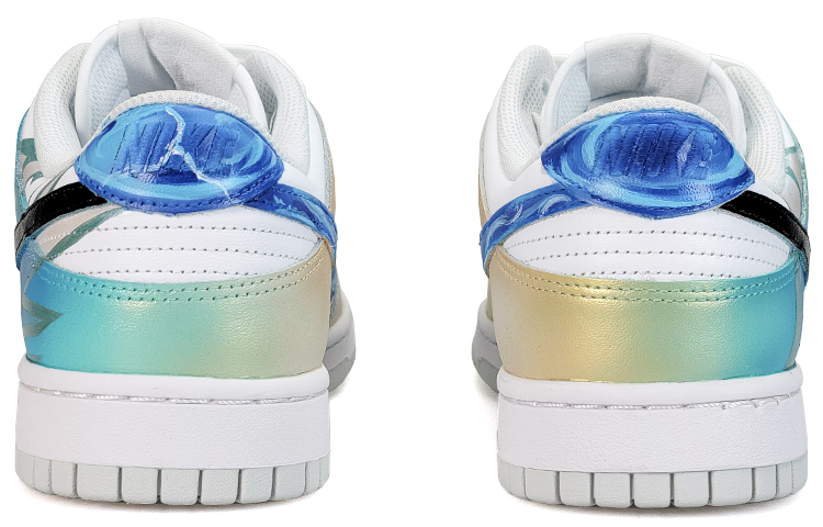 Shop 【定制球鞋】Nike Dunk Low 捷提 冥駿 棄王遺思 金色炫彩 Jett 打瓦 防滑耐磨 低筒 板鞋 女款 白藍金灰