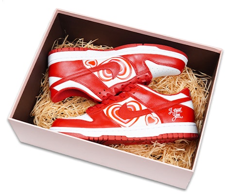 【定制球鞋】Nike Dunk Low Medium Grey 噴繪 特殊鞋盒 情侶 跳動的心 休閒 耐磨防滑 低幫 板鞋 女款 紅白 Order 【定制球鞋】Nike Dunk Low Medium Grey 噴繪 特殊鞋盒 情侶 跳動的心 休閒 耐磨防滑 低幫 板鞋 女款 紅白