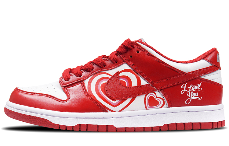 Lookbook (W) [Sepatu Kustom] Nike Dunk Low 'Jumping Heart' CW1590-002(TeamP-款女款红白配色喷绘)