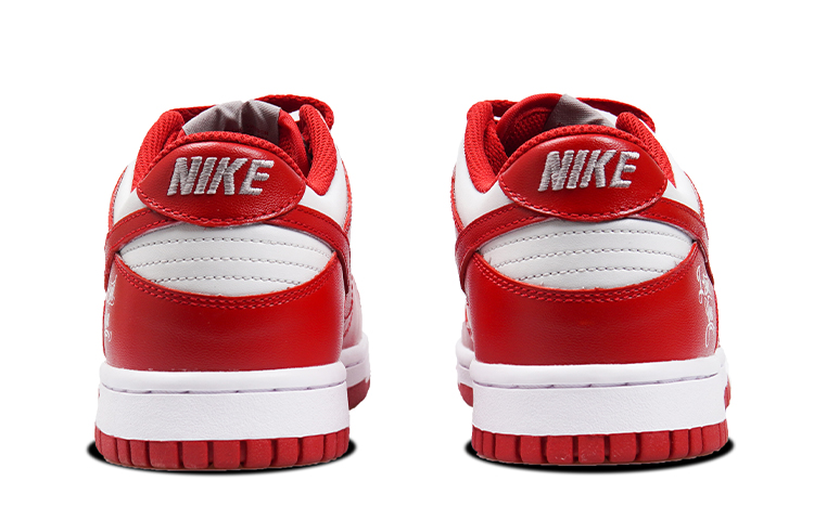 Details for (W) [Sepatu Kustom] Nike Dunk Low 'Jumping Heart' CW1590-002(TeamP-款女款红白配色喷绘)