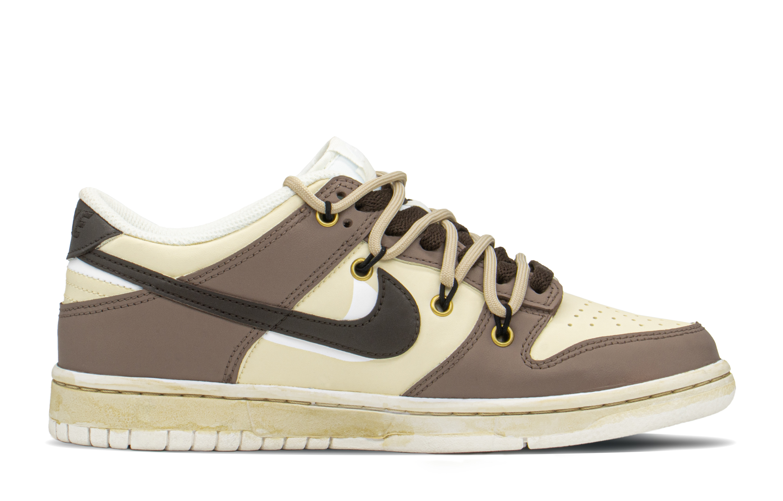 Order (W) [Sepatu Kustom] Nike Dunk Low 'Coklat Khaki' DH9765-100(TeamA-热巧克力DKS-BOX)