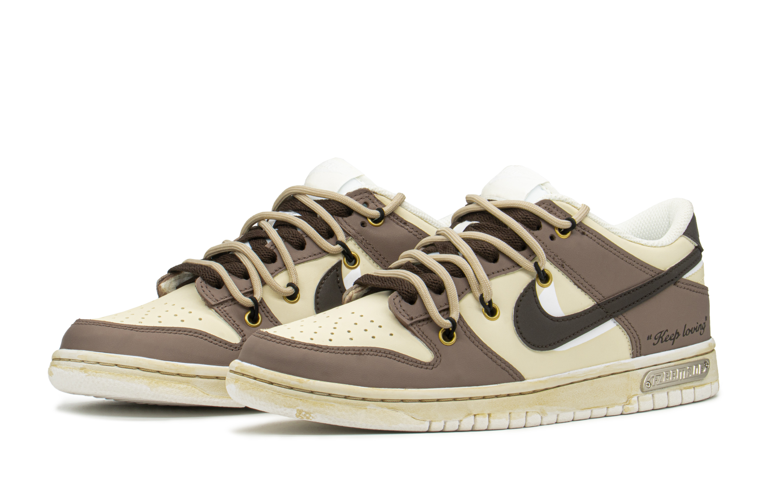 Lookbook (W) [Sepatu Kustom] Nike Dunk Low 'Coklat Khaki' DH9765-100(TeamA-热巧克力DKS-BOX)