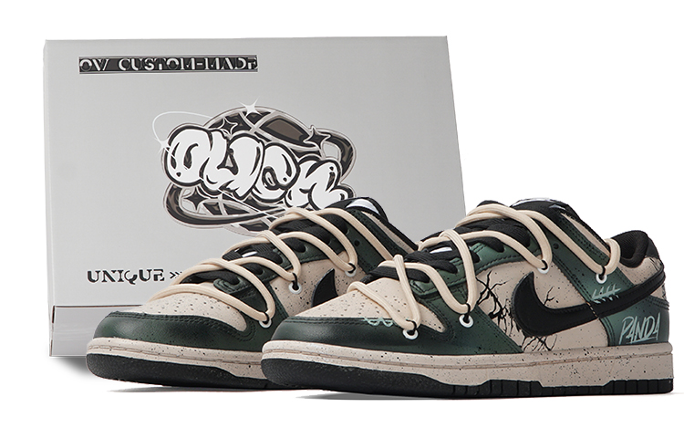 Buy (W) [定制鞋款] 耐克Dunk Low '卡其绿涂鸦' DD1503-101(Team拾柒-女款低帮消逝荆棘板鞋)