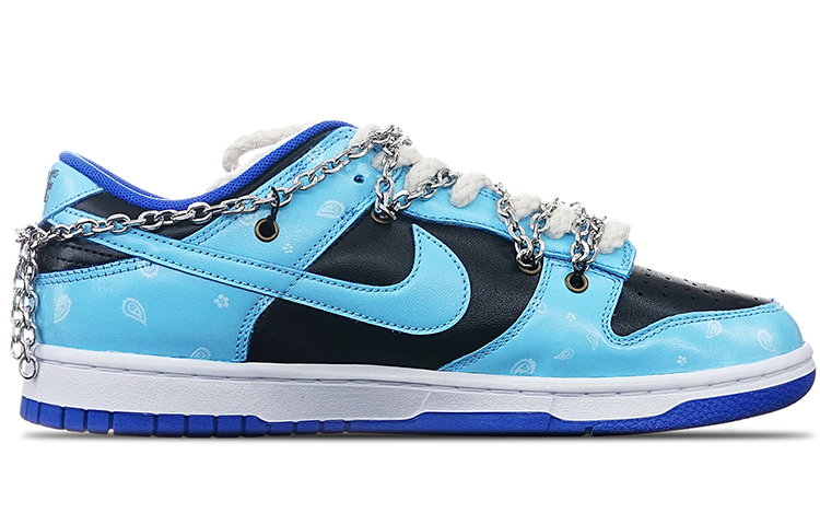 Order (W) 나이키 덩크 로우 '실버 블루 바이브' (커스텀) CW1590-001(Teamone-女款银炼兰魄款蓝黑)